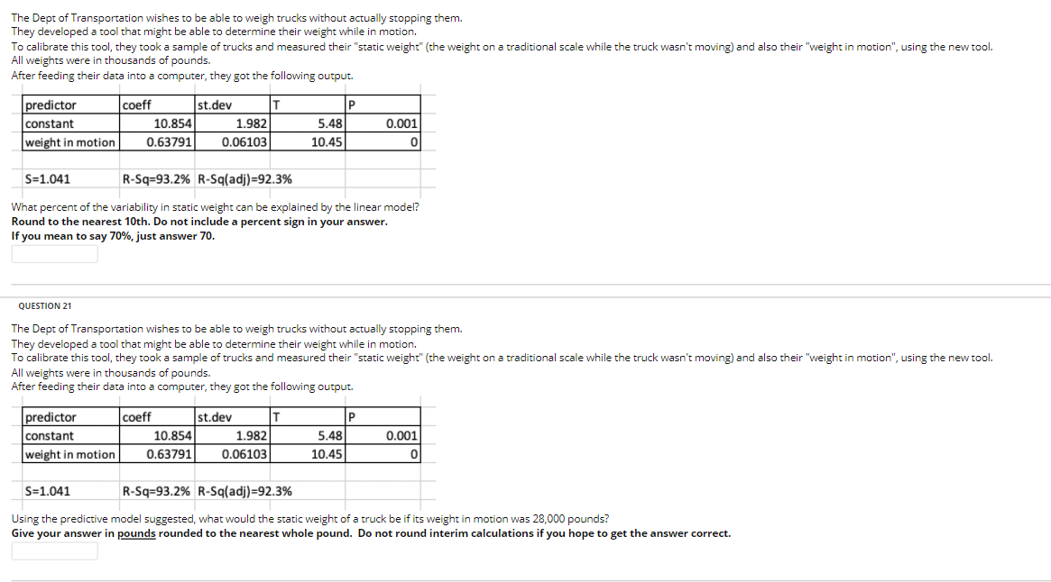 answer both please The Dept of Transportation