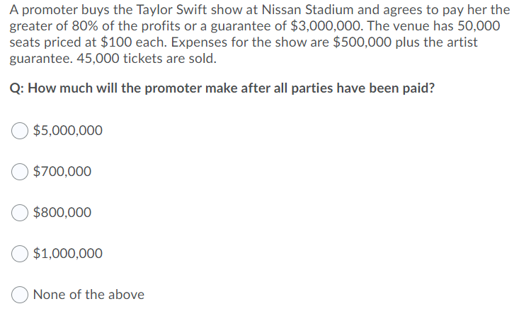 A promoter buys the Taylor Swift show at Nissan