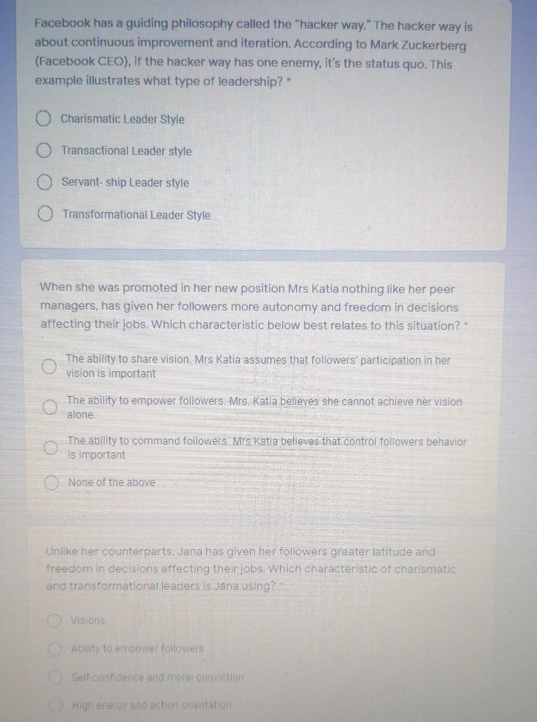 Facebook has a guiding philosophy called the