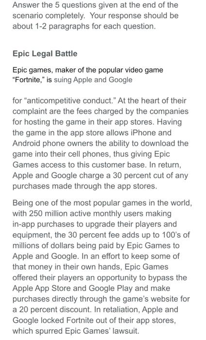 Answer the 5 questions given at the end of the