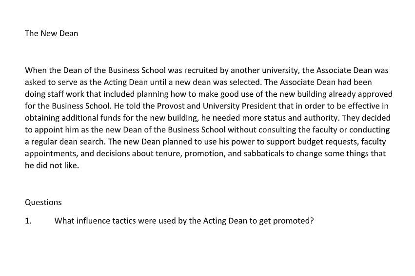 When the Dean of the Business School was