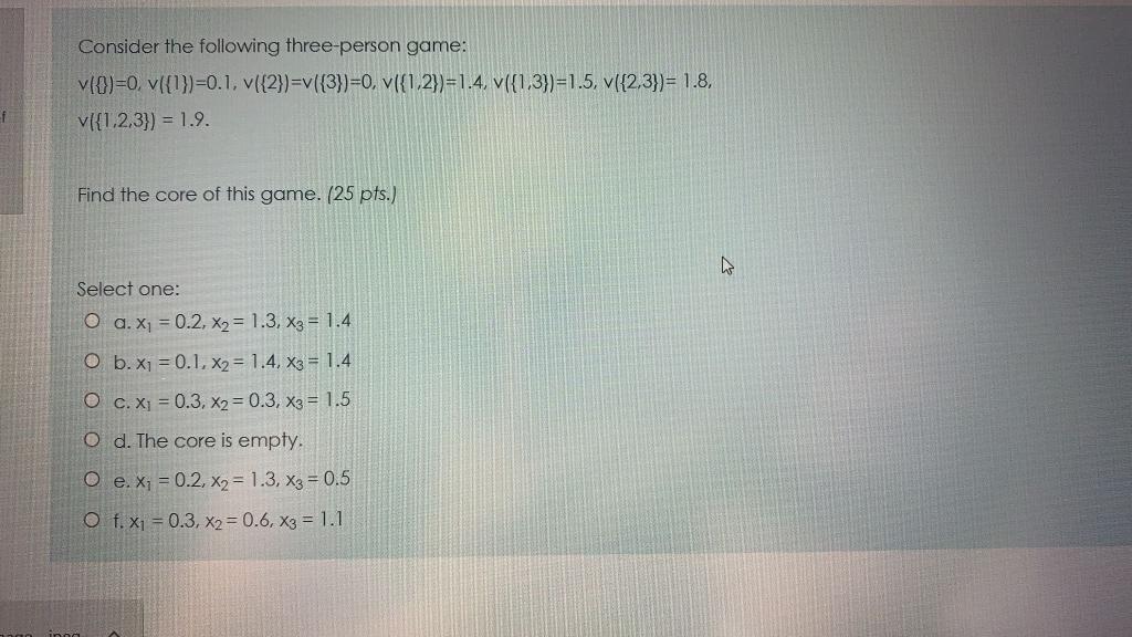Consider the following three-person game: