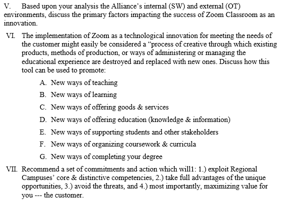 These questions are based off ZOOM technology V.