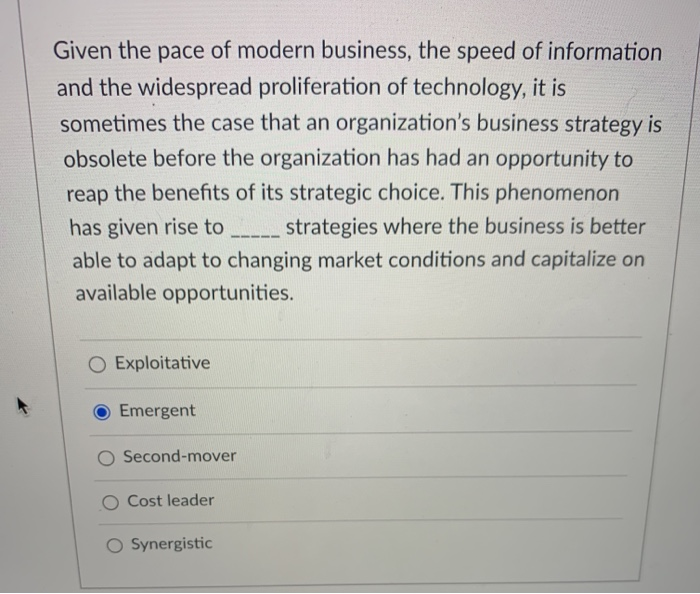 Given the pace of modern business, the speed of