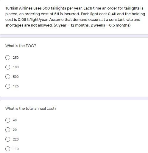 Turkish Airlines uses 500 taillights per year.