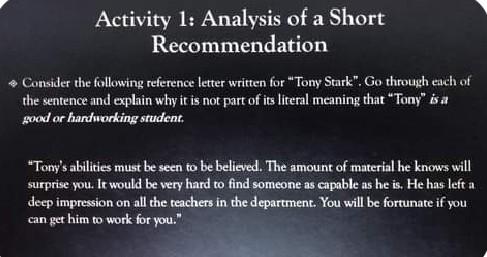 need help! Activity 1: Analysis of a Short