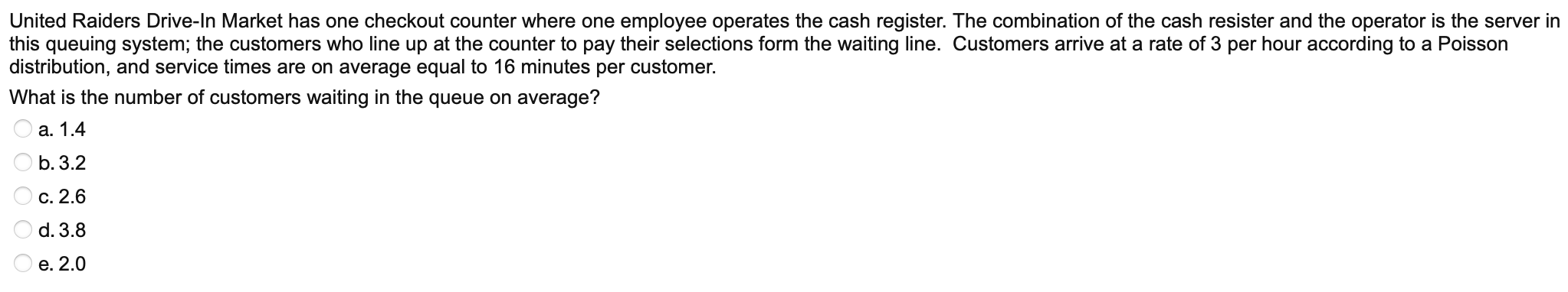 United Raiders Drive-In Market has one checkout