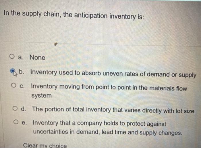 supply chain In the supply chain, the