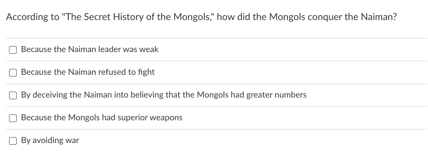 According to "The Secret History of the Mongols,"