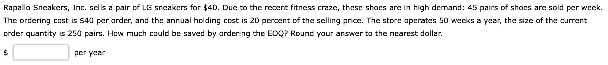 Rapallo Sneakers, Inc. sells a pair of LG