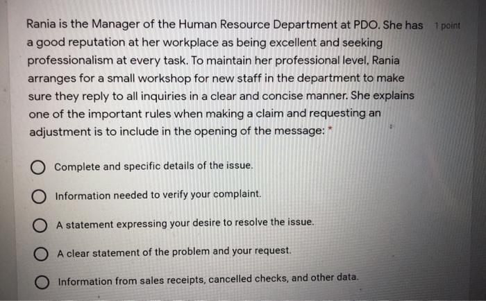 Rania is the Manager of the Human Resource