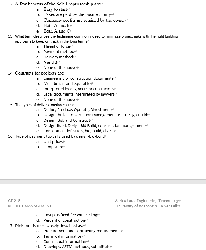 quiz1 12. A few benefits of the Sole