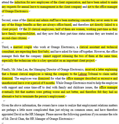 A1. Please identify Three (3) current HRM/ER