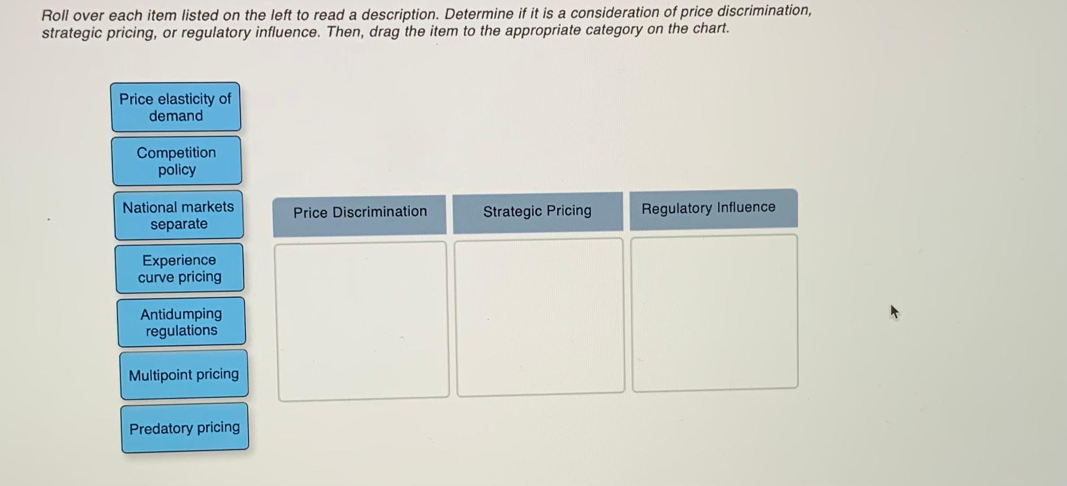 I need help placing these in the right box,