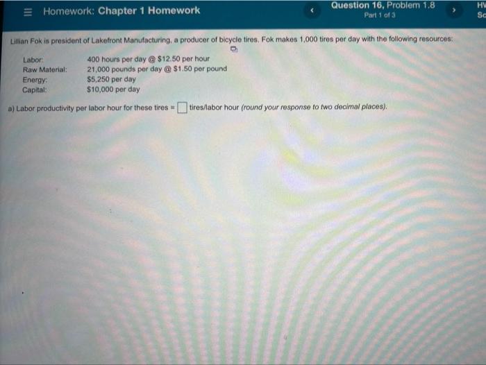 E Homework: Chapter 1 Homework Question 16,