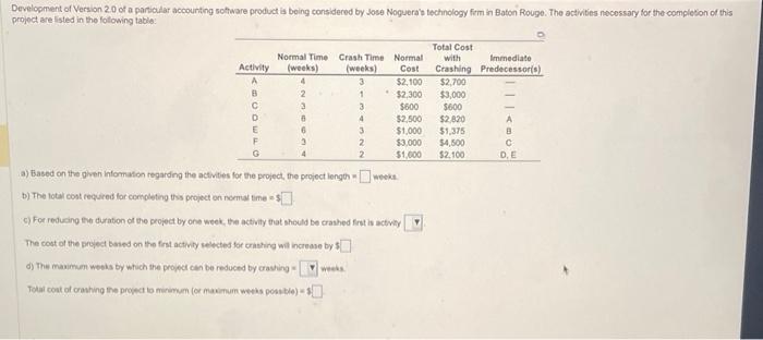 a) Based on the gien Infom aton regarding the