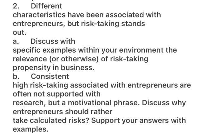 Note- its an entrepreneurship question. please