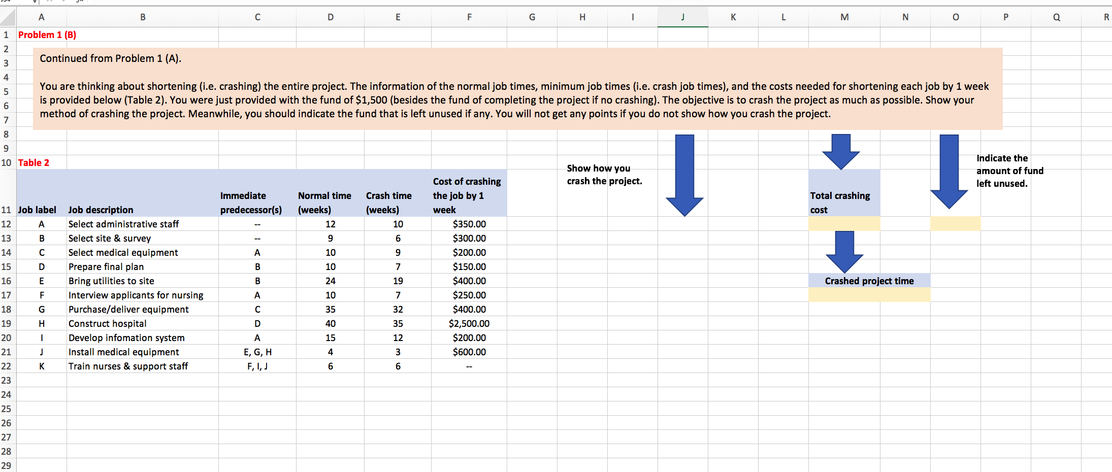 A B D E F G H I j K L M N 0 Q R 1 Problem 1 (B)