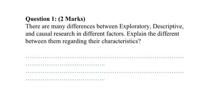 Question 1: (2 Marks) There are many differences