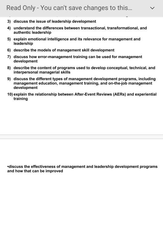 Read Only - You can't save changes to this... 3)