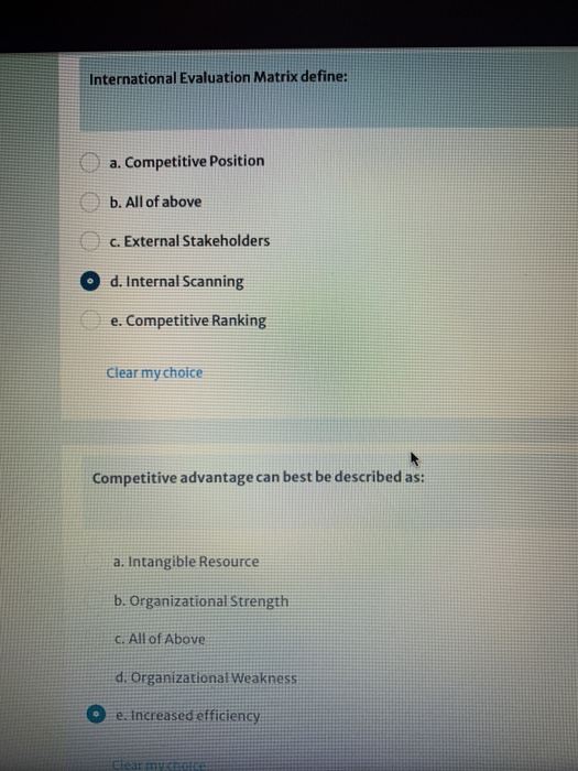 please check answers International Evaluation