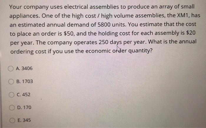 Your manager asked you to categorize the five