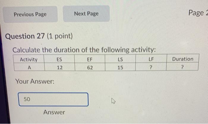 Previous Page Next Page Page 2 Question 27 (1