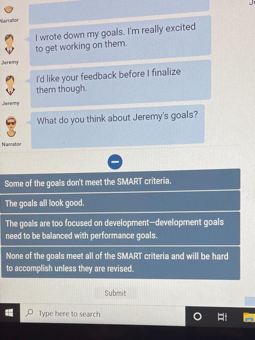 which answer? A. Some of the goals.. B. The goals