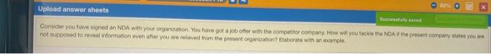 O Upload answer sheets 80 Successfully saved