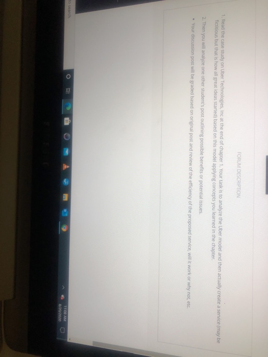 FORUM DESCRIPTION 1. Read the case study on Uber