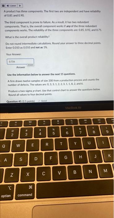 is this right? 4) Listen A product has three
