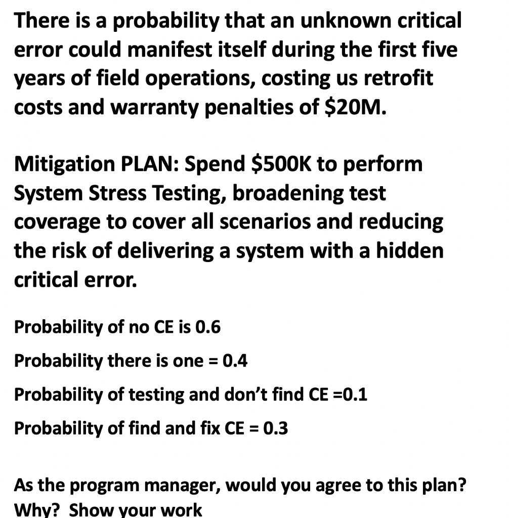 There is a probability that an unknown critical