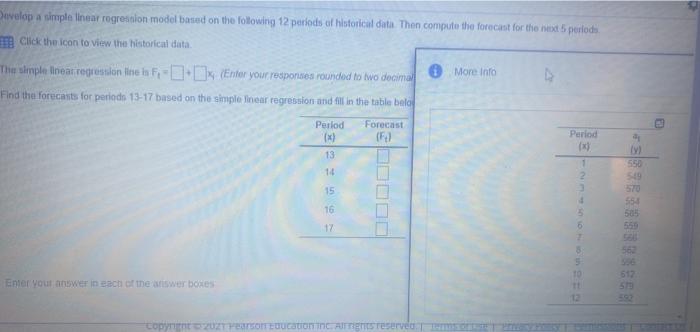 Develop a simple linear regresnion model based on
