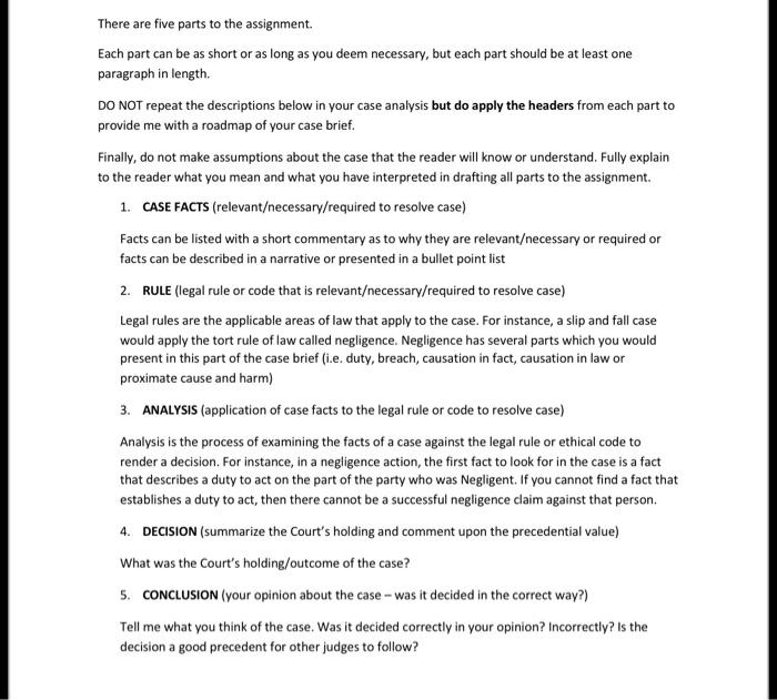 This week the case for the case analysis