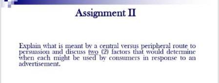 Assignment II Explain what is meant by a central