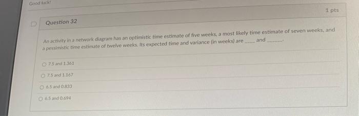 An activity in a network diagram has an