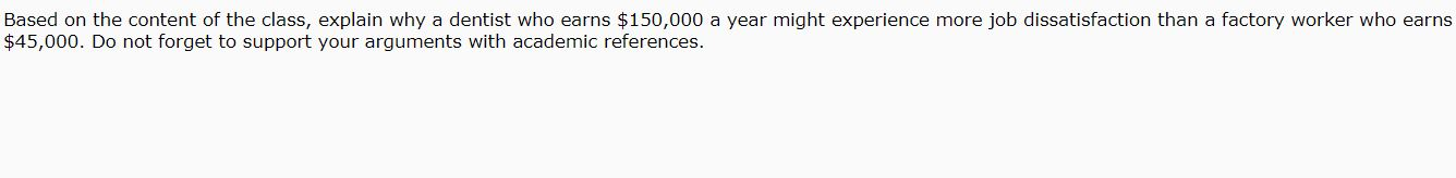 Based on the content of the class, explain why a