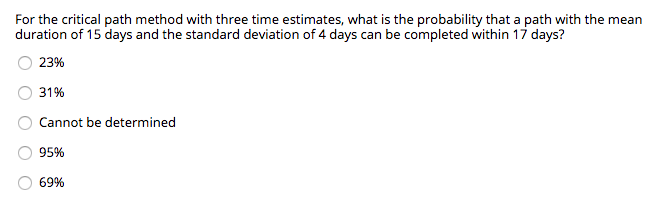 For the critical path method with three time