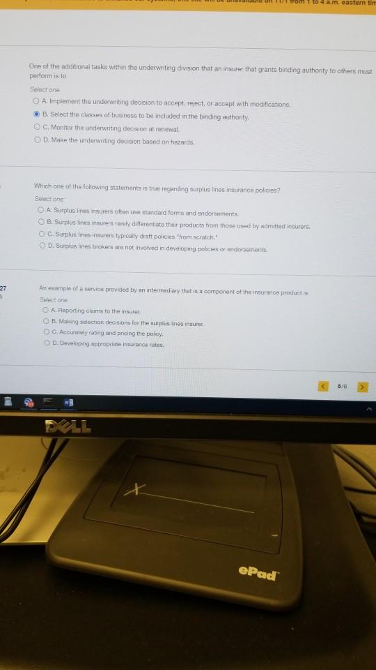 need help with all 3 from 7 toam eastern tim One