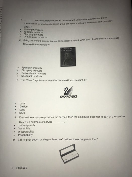 please answer all the questions Daniel Swarovski