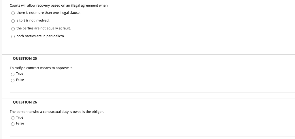 Courts will allow recovery based on an illegal