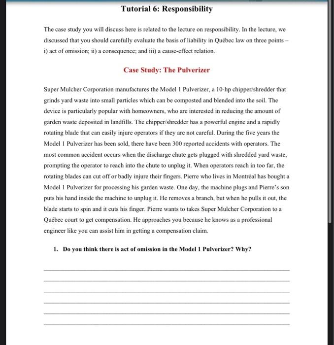 please answer with explanation:) Tutorial 6: