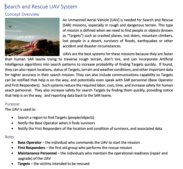 Using the Search and Rescue UAV System