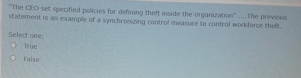 40 "The CEO set specified policies for defining
