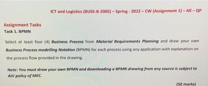 ICT and Logistics (BUSS-B-2005) - Spring - 2022 -