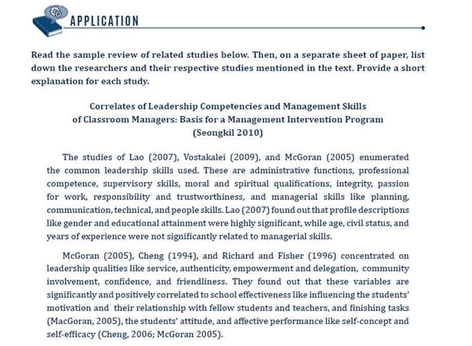 Please answer the last question. APPLICATION Read