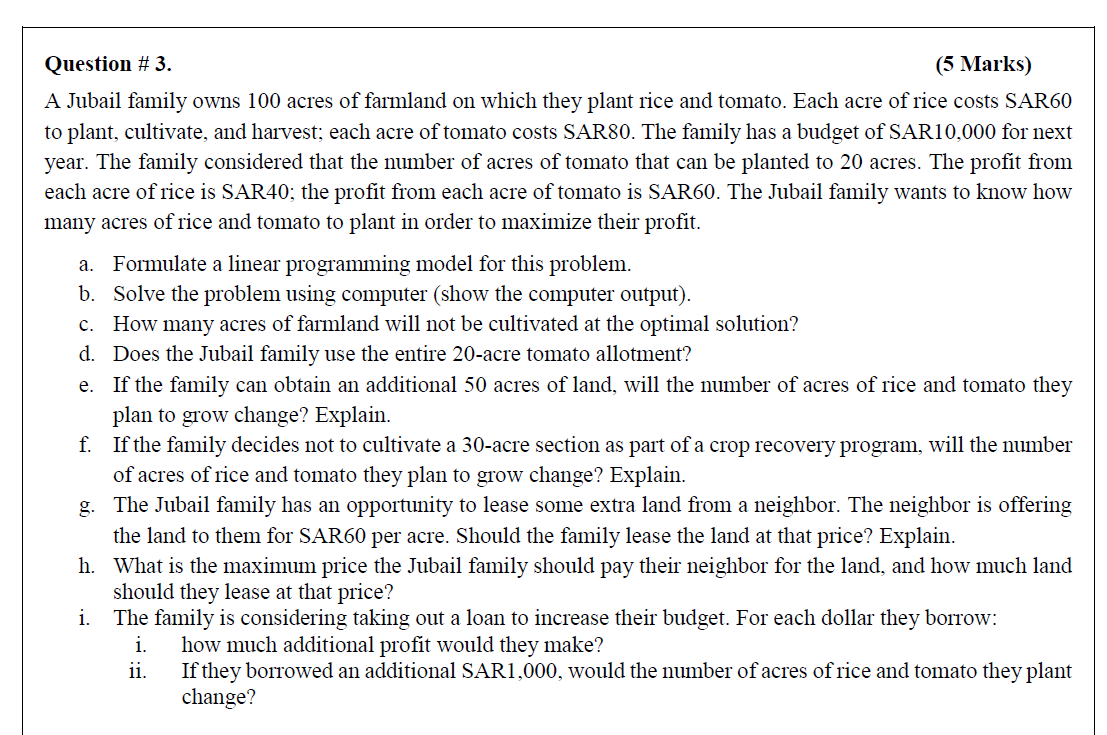 This question includes and (operation research)