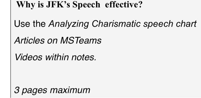 Analyzing a Charismatic Speech Step 1: Analyzing