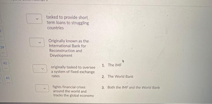 Question 45 (6 points) For each of the following