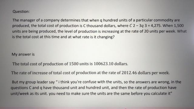 Question: The manager of a company determines